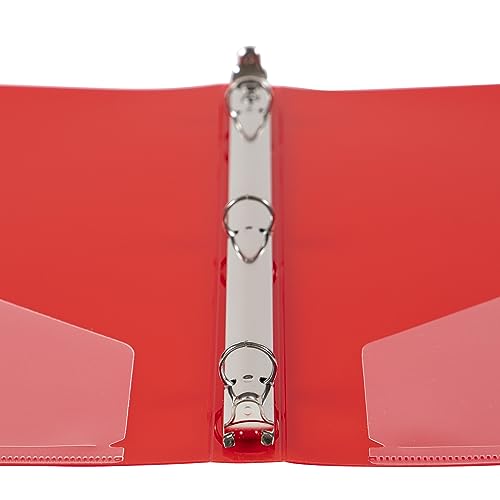 JAM PAPER Plastic 0.5 inch Binder - Red 3 Ring Binder - Sold Individually - color: Red, size: 0.5 inch