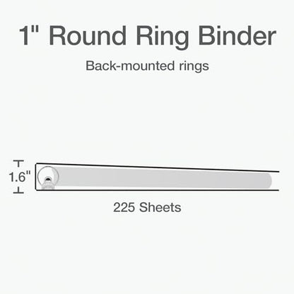 Oxford Ring Binders, 1" Round Ring Binders, View Binder, Covers on 3 Sides, XtraLife Hinge, Non-Stick, PVC-Free, Black, 225 Sheet Capacity (1002546) - color: Black, size: 1 Inch