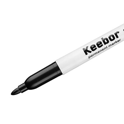 영구 마커 파인 팁, Keebor 벌크 60팩 블랙 영구 마커 세트, 방수, 빠른 건조, 가정, 학교 및 사무용품 | Fine Point Marker Set for Wood, Plastic, Paper, Metal - size: 1 Count (Pack of 60)