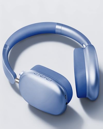Wentronic Y01 Wireless Noise Canceling Headphones Bluetooth 5.3 Over Ear Headphones with Microphone, Hi-Res Audio, 48H Playtime, Foldable Comfortable Earpads,Compatible with iOS,Android,PC, Blue - color: Blue