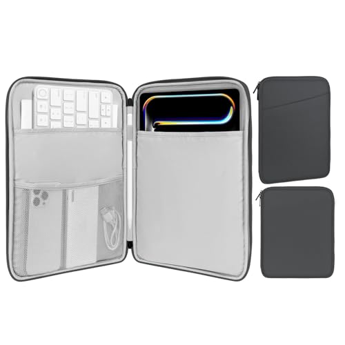 MoKo 9-11 Inch Tablet Sleeve Bag Carrying Case with Accessory Pocket | Fits iPad Air 11-inch M4, iPad Pro 11-inch M5, iPad A16 11-inch, iPad 10/9/8/7th and Tab S9/S8 11-inch, Dark Gray - color: Dark Gray, size: 9-11 Inch