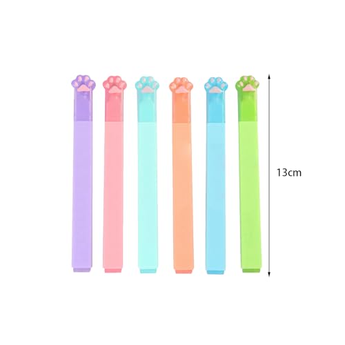 GZBABY Cute Cat Paw Highlighters 12 Pcs, Eye Protector Highlighter with Chisel Tip, 6 Colors
