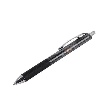 Amazon Basics Retractable Gel Pens, Fine Point 0.7mm, Smooth Writing, Black, No Smudge, School and Office Supplies, 12-Pack - color: Black