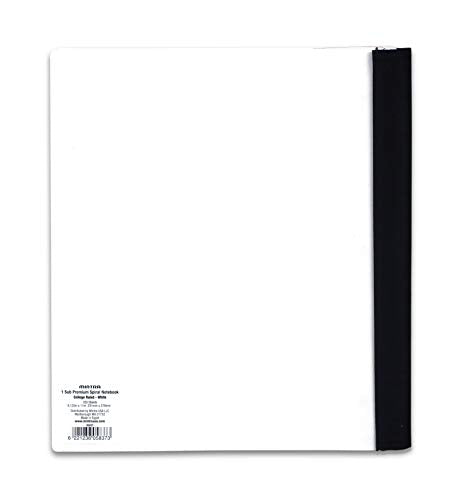 Mintra Office Durable PREMIUM Spiral Notebook, ((White, 1 Subject, 8.5in x 11in)), Fabric Covered Coils, No Snags, Removable Adjustable Pocket Dividers, Ruler, Organization, Customizable - color: White, size: 1 Subject (8.5in x 11in)