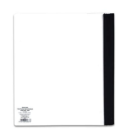 Mintra Office Durable PREMIUM Spiral Notebook, ((White, 1 Subject, 8.5in x 11in)), Fabric Covered Coils, No Snags, Removable Adjustable Pocket Dividers, Ruler, Organization, Customizable - color: White, size: 1 Subject (8.5in x 11in)