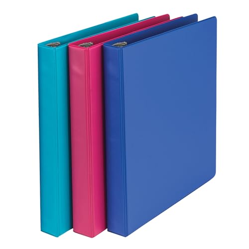 Samsill 1 Inch Document Storage Binder, FSC 100% Recycled Chipboard, Round Ring, Assorted Mix, 3 Colors, Dragon Fruit, Blueberry, Blue Coconut - color: Assorted, size: 1 Inch, style: Single