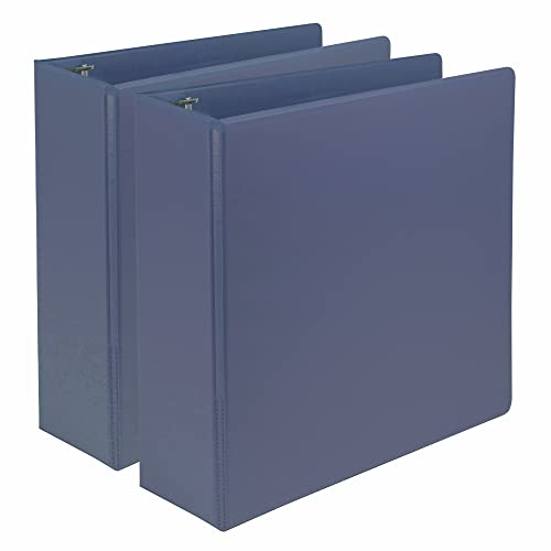 Samsill Earth's Choice, 3-Inch Durable D-Ring View Binder 2 Pack, USDA Certified Biobased, Eco-Friendly, Indigo Blue - color: Indigo, size: 3-Inch, style: 2 Pack