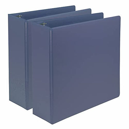 Samsill Earth's Choice, 3-Inch Durable D-Ring View Binder 2 Pack, USDA Certified Biobased, Eco-Friendly, Indigo Blue - color: Indigo, size: 3-Inch, style: 2 Pack