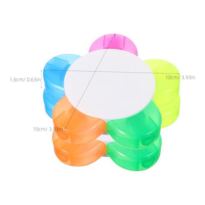 DOITOOL 10pcs Flower Shape Fluorescent Highlighter Pens with 5 Colors, Portable and Lightweight Design for Studying Essentials and Annotation Highlighters, Creative Petal Style