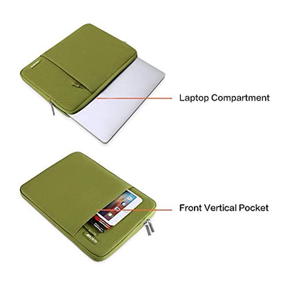 MOSISO Laptop Case 13.3 inch, 13-13.3 inch Laptop Sleeve Compatible with MacBook Air/Pro 13/Pro 14 M5 M4 M3 M2 M1, HP Dell ASUS Lenovo,Polyester Vertical Computer Sleeve Bag with Pocket, Chartreuse - color: Chartreuse, size: 13.3 inch