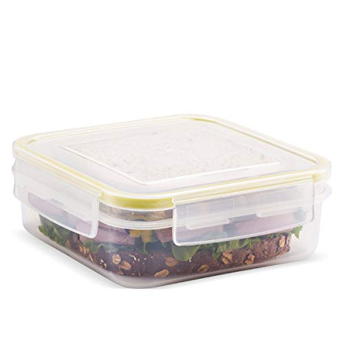 Komax Biokips Sandwich Containers (Set of 3) – Airtight Food Storage Containers – BPA-Free Lunch Containers for w/ Locking Lids – Microwave & Dishwasher Safe Sandwich Box Container Set