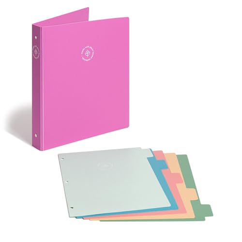 U Brands U-Eco Poly Binder + 5 Tab Divider Set, 8.5'' x 11'', Orchid, Two-Pockets, Letter Size (6606U01-12) - color: Orchid Purple