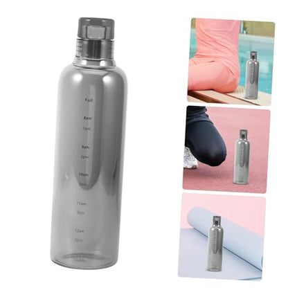 High-Temperature Resistant Glass Water Bottle with Time Scale Large Capacity Stylish Design for Students and Home Use for Hydration Go