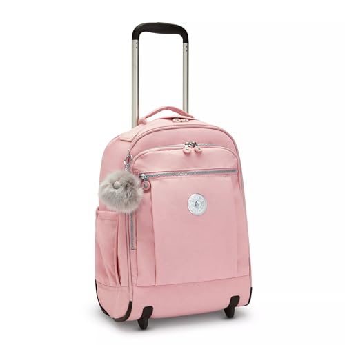 Kipling Women's Gaze Large Rolling Backpack, Durable, Wheeled Backpack with Adjustable Shoulder Straps, Nylon Book Bag - color: Bridal Rose