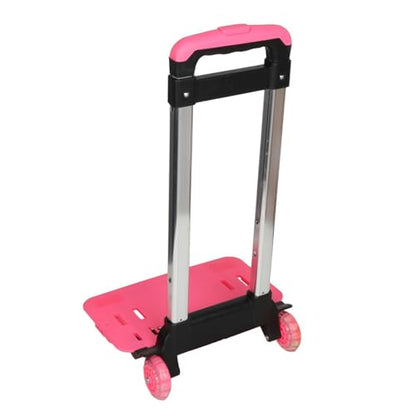 Backpack Hand Truck Backpack Trolley,Portable, Foldable Telescopic Rod,Pink,