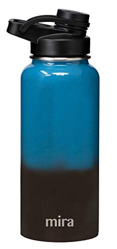 MIRA 32 oz Insulated Sports Bottle - Stainless Steel Temperature Control Thermo - Easy-Drink Spout (24Hr Cold/12Hr Hot) - Blue Lava - color: Blue Lava
