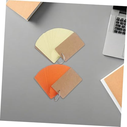 KICHOUSE 5pcs Metal Binder Rings Flash Cards for Studying Blank Index Note Cards