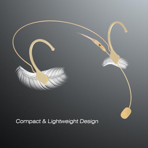 KIMAFUN Headset/Headworn Microphone Professional Earset Over Ear Hanging Condenser Mic Compatible with Sennheiser Wireless System Wireless System Bodypack Transmitter, Performance, Theater - Beige C2 - size: C2 for Sennheiser Wireless System