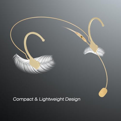 KIMAFUN Headset/Headworn Microphone Professional Earset Over Ear Hanging Condenser Mic Compatible with AKG Wireless System Bodypack Transmitter, Ideal for Performance, Theater, Lecture - Beige D3 - size: D3 for AKG Wireless System