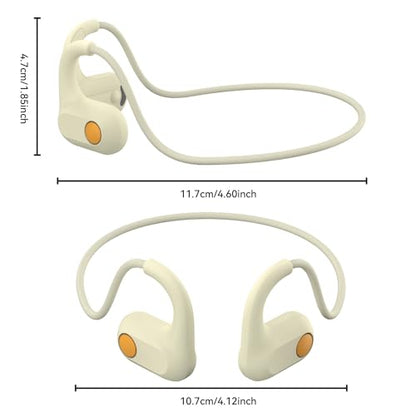 ANCwear Kids Open Ear Headphones for School & Sports, 85dB Safe Volume Bluetooth 5.3, 17g Lightweight Air Conduction, IPX6 Waterproof with Mic, Magnetic Charging, 10H Battery, Ages 5+ Beige - color: Beige