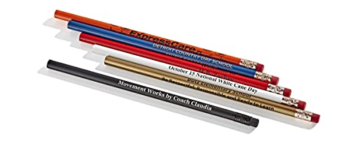 Pencil Guy Promotional Personalized Imprinted White Round Pencils 144 to a box. 19 color(s) to choose from! - color: White, size: 1 Count (Pack of 144)