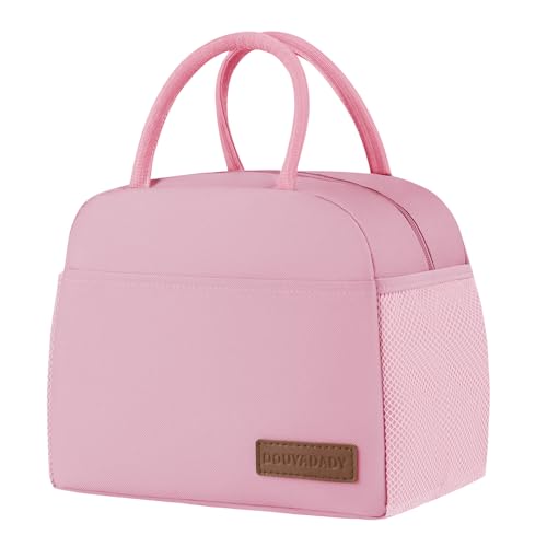 douyadady Lunch Bag&Box Women/Men Insulated&Reusable | Spacious Lightweight Waterproof Sturdy Durable Great Value For Office Work School Picnic Travel - color: Pink