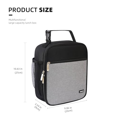 Lovoeo Lunch box Lunch bag for men women Insulated Lunchbox Lunch bags for Work Picnic Travel (Thicken grey) - color: Thicken grey