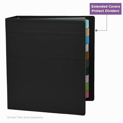 Carstens 2-Inch Heavy Duty 3-Ring Binder - Side Opening, Black, Durable Plastic, Precision No-Gap Rings, Waterproof Covers, No Pockets, Holds 300 Letter-Sized Sheets, BPA-Free, Made in USA (5829-3R) - color: Black, size: Individual