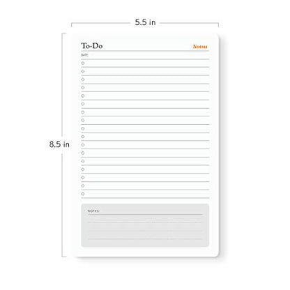 Notsu To Do List Notepad 2pk | Premium Thick Paper 120g | Daily Desk To Do List Pad | 50 Sheets, 5.5” x 8.5” - size: 5.5" x 8.5", style: To-Do