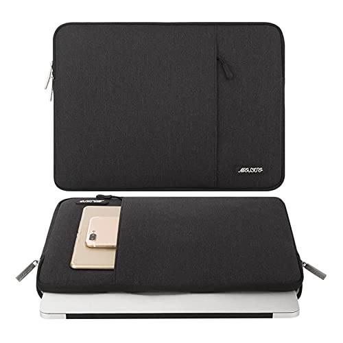 MOSISO Laptop Case 16 inch, 15-15.6 inch Laptop Sleeve Compatible with MacBook Pro 16 M5 M4 M3 M2 M1, HP Acer Dell Lenovo ASUS, Polyester Vertical Computer Sleeve Bag with Pocket, Black - color: Black, size: 16 inch