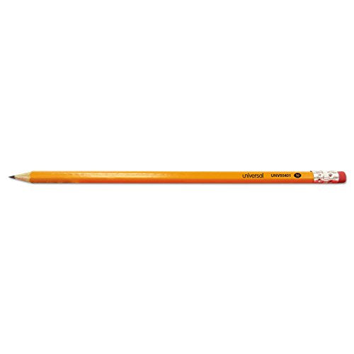 Universal #2 Pre-Sharpened Woodcase Pencil, Hb (#2), Black Lead, Yellow Barrel, 24/Pack