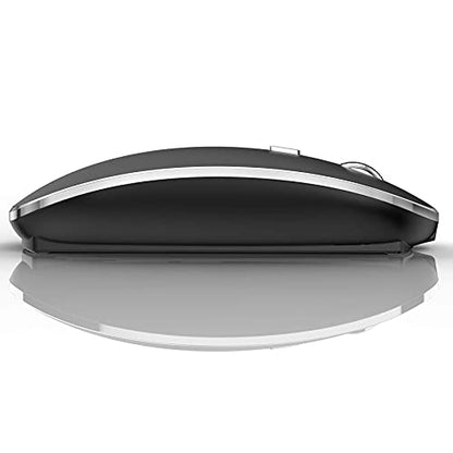 Rechargeable Bluetooth Mouse, Black, 450mAh Battery, 3 DPI Levels, Skin-Friendly, 10-Minute Power Saving - color: Black