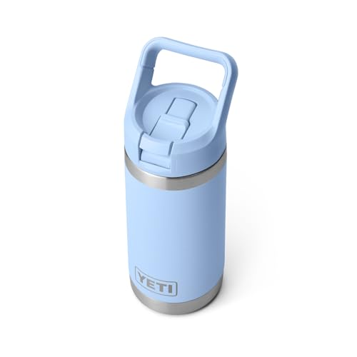 YETI Rambler Jr. 12 oz Kids Bottle, with Straw Cap - color: Big Sky Blue