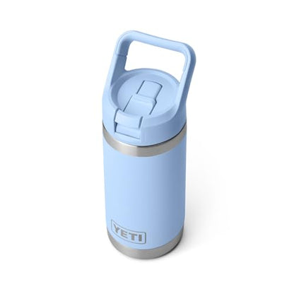 YETI Rambler Jr. 12 oz Kids Bottle, with Straw Cap - color: Big Sky Blue