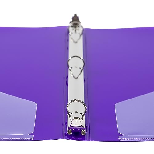 JAM PAPER Plastic 0.5 inch Binder - Purple 3 Ring Binder - Sold Individually - color: Purple, size: 0.5 inch