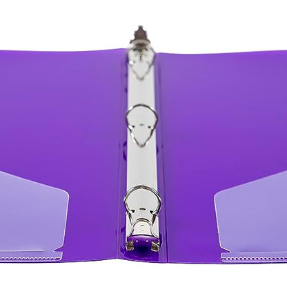 JAM PAPER Plastic 0.5 inch Binder - Purple 3 Ring Binder - Sold Individually - color: Purple, size: 0.5 inch