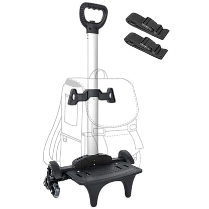 Backpack Trolley with Wheels, 6-Wheels Rolling Dolly Cart for Backpack, Luggage, Travel Hand Truck - size: 6 Wheels NO Edge