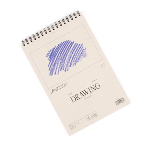 Hartem - A4 Sketch Book, Top Spiral Bound Sketch Pad, 100 Sheets, 60lb/90gsm Acid-Free Drawing Paper, Art Suppiles for Adults, Beginners & Professional Artists - size: A4 (8.3 × 11.7 in)