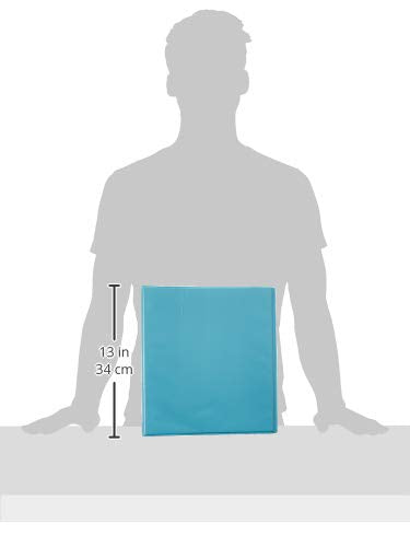 Avery Durable View 3 Ring Binder, 1 Inch Slant Rings, 250-Sheet Capacity, DuraHinge, 1.4 Inch Wide Spine, Customizable Clear Covers and Spine, 1 Bright Aqua Blue Binder (17295) - size: 1"