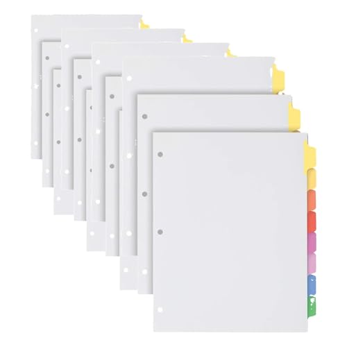Oxford Write and Erase Binder Dividers, Durable Tabs for 3 Ring Binder, 8 Tab, Write On Tabs, Erasable Dividers, White, Multicolor Tabs, (89991) (Pack of 24) - size: 8 Tab Write & Erase (Pack of 24)