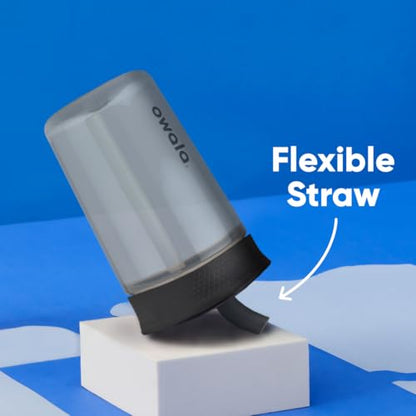 Owala Kids BPA-Free Plastic Tumbler with Spill Resistant Flexible Straw, Easy to Clean, Kids Water Bottle, Great for Travel, Dishwasher Safe, 15 Oz, Skate Park - color: Black and Gray (Skate Park), size: 15 Ounces