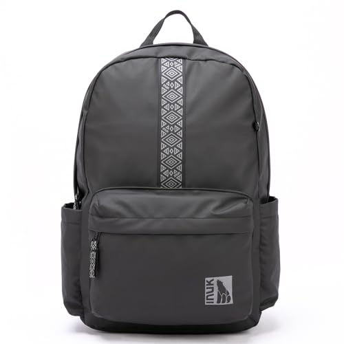 INUK Recycled Laptop Backpack for Women Men, 900D Waterproof Lightweight Travel Daypack, Airline Approved Carry On TSA Personal Item fits 13 Inch Laptop, Weekender Overnight with Luggage Strap, Black - color: Polar Night Black