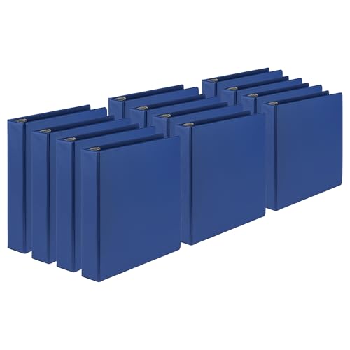 Samsill 1.5 Inch Document Storage Binder, 100% Recycled Chipboard, Round Ring, 3 Ring Binder, 12 Pack, Navy - color: Navy, size: 1.5 Inch, style: 12-Pack