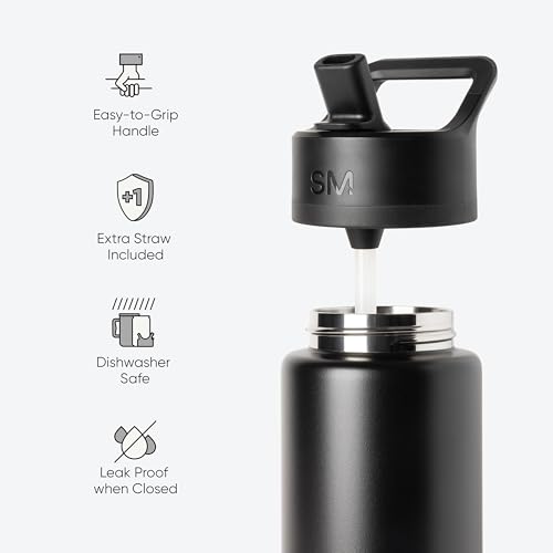 Simple Modern Kids Water Bottle with Straw Lid | Vacuum Insulated Stainless Steel Metal | Reusable Leak Proof BPA-Free Thermos for School | Summit Collection | 18oz, Honolulu - color: -Honolulu, style: 18oz