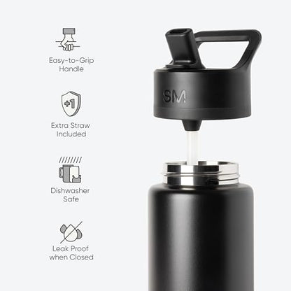 Simple Modern Kids Water Bottle with Straw Lid | Vacuum Insulated Stainless Steel Metal | Reusable Leak Proof BPA-Free Thermos for School | Summit Collection | 18oz, Supersonic Blue - color: -Supersonic Blue, style: 18oz