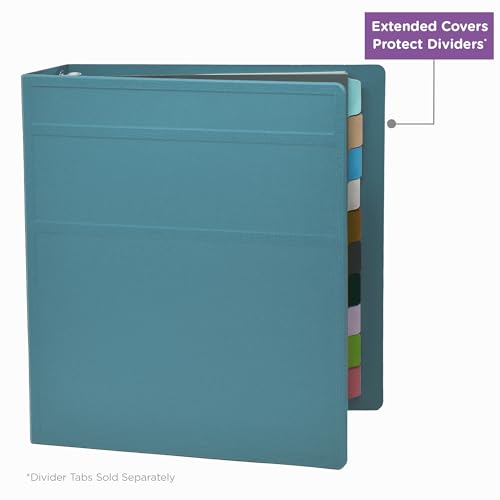 Carstens 2-Inch Heavy Duty 3-Ring Binder - Side Opening, Powder Blue, Durable Plastic, Precision No-Gap Rings, Waterproof Cover, No Pockets, Holds 300 US Letter Sheets, BPA-Free, Made in USA (2824-3R) - color: Light Blue, size: Individual