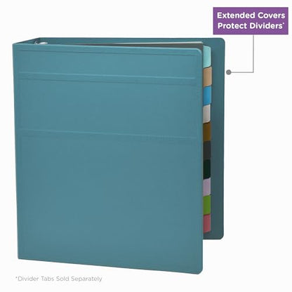 Carstens 2-Inch Heavy Duty 3-Ring Binder - Side Opening, Powder Blue, Durable Plastic, Precision No-Gap Rings, Waterproof Cover, No Pockets, Holds 300 US Letter Sheets, BPA-Free, Made in USA (2824-3R) - color: Light Blue, size: Individual