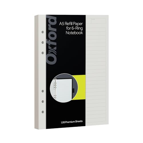 Oxford A5 Refill Paper, 6 Ring Lined Paper with Boxes for To Do Lists, 120 Sheets, 6 x 8.25 Inches, Notebook, Bullet Journal and Planner Inserts (1016732) - size: A5 Refill - To Do Lists