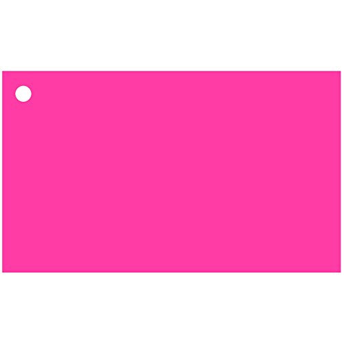 Colonial Cards: 150 Color Cardstock 3" x 5" Index Cards, Unruled with Corner 1-Hole Punched and 4 Binder Rings, Bright Pink - color: bright pink