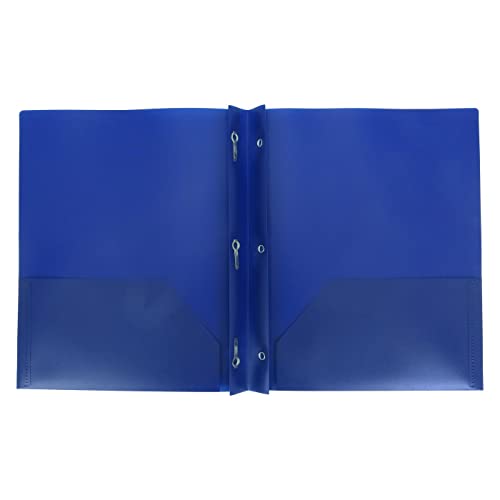 Aurora LLC.School,Office Supplies.Plastic Folders with Prongs and Two Pockets(Blue) - color: Navy